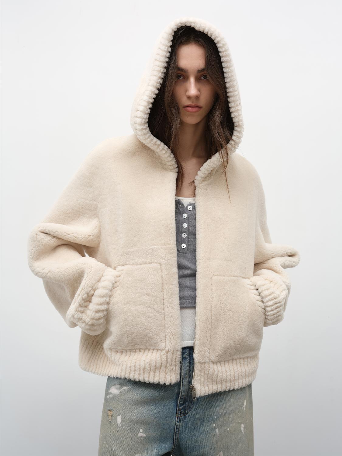 Fireladyfur Women's Hooded Merino Sheepskin JacketBad Boy