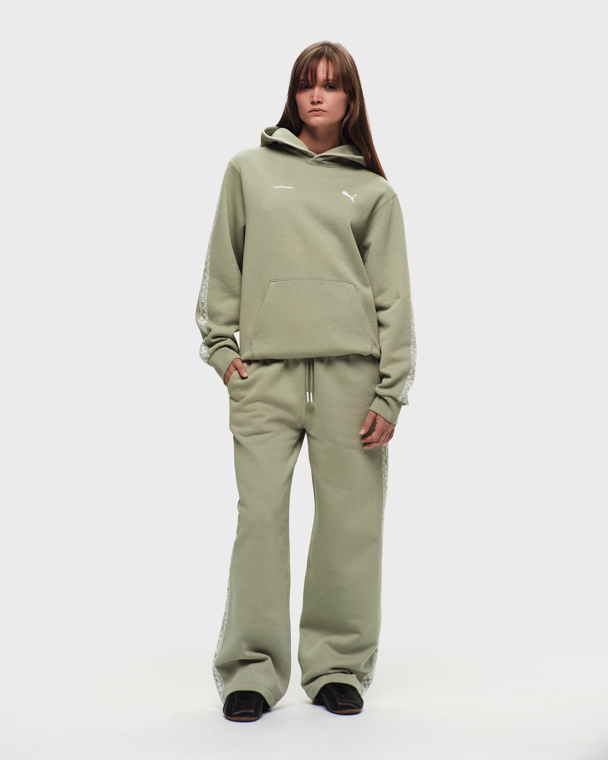 PUMA Lace Trim Fleece Hoodie