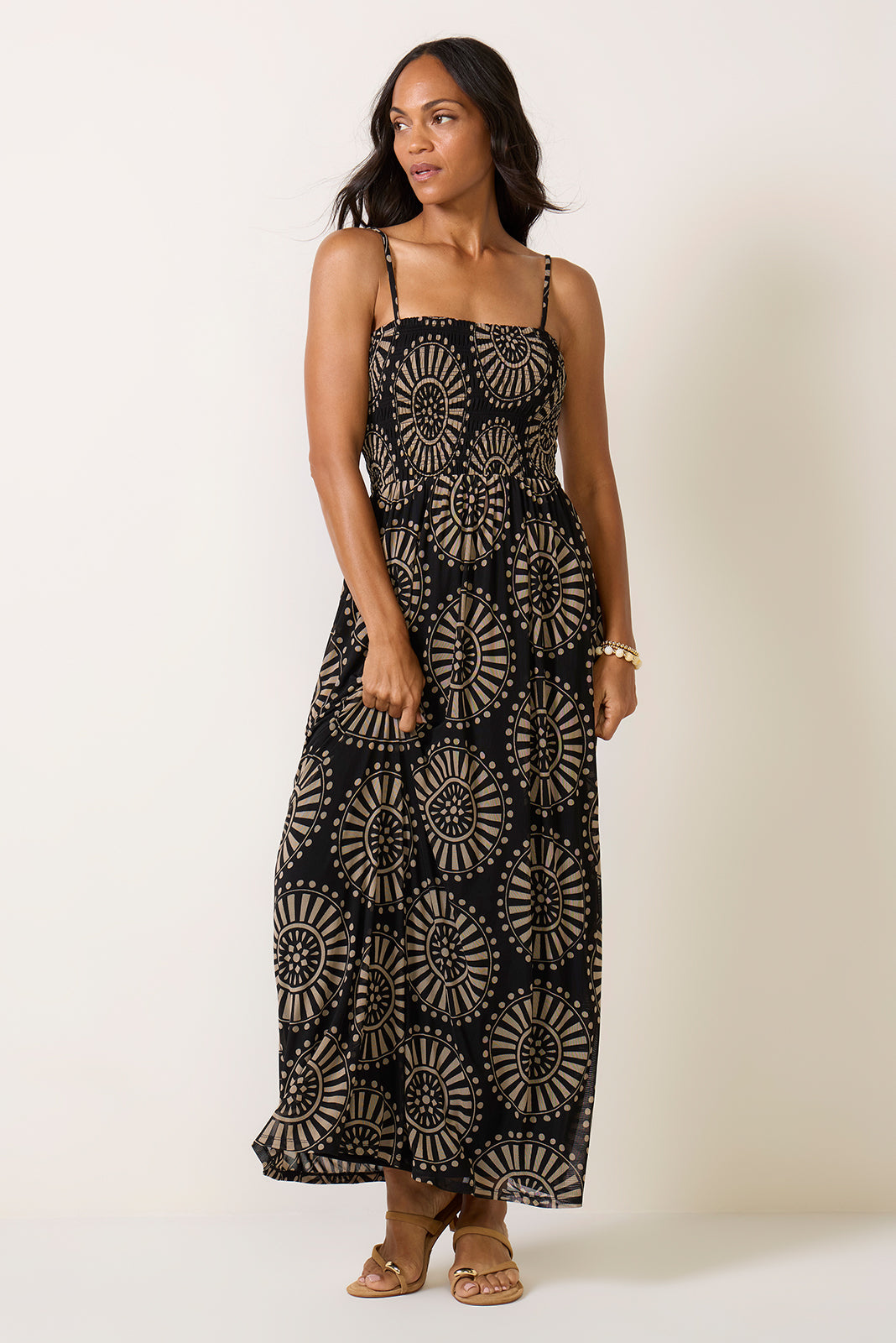 Simone Smocked Mesh Dress
