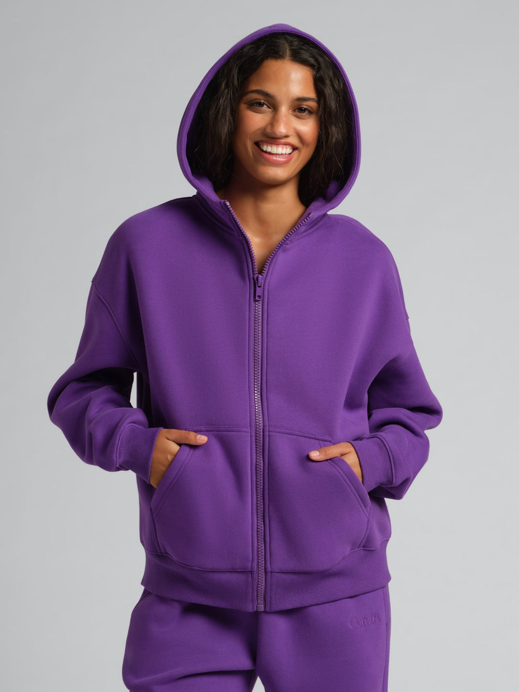 Basic Crop Zip Hoodie