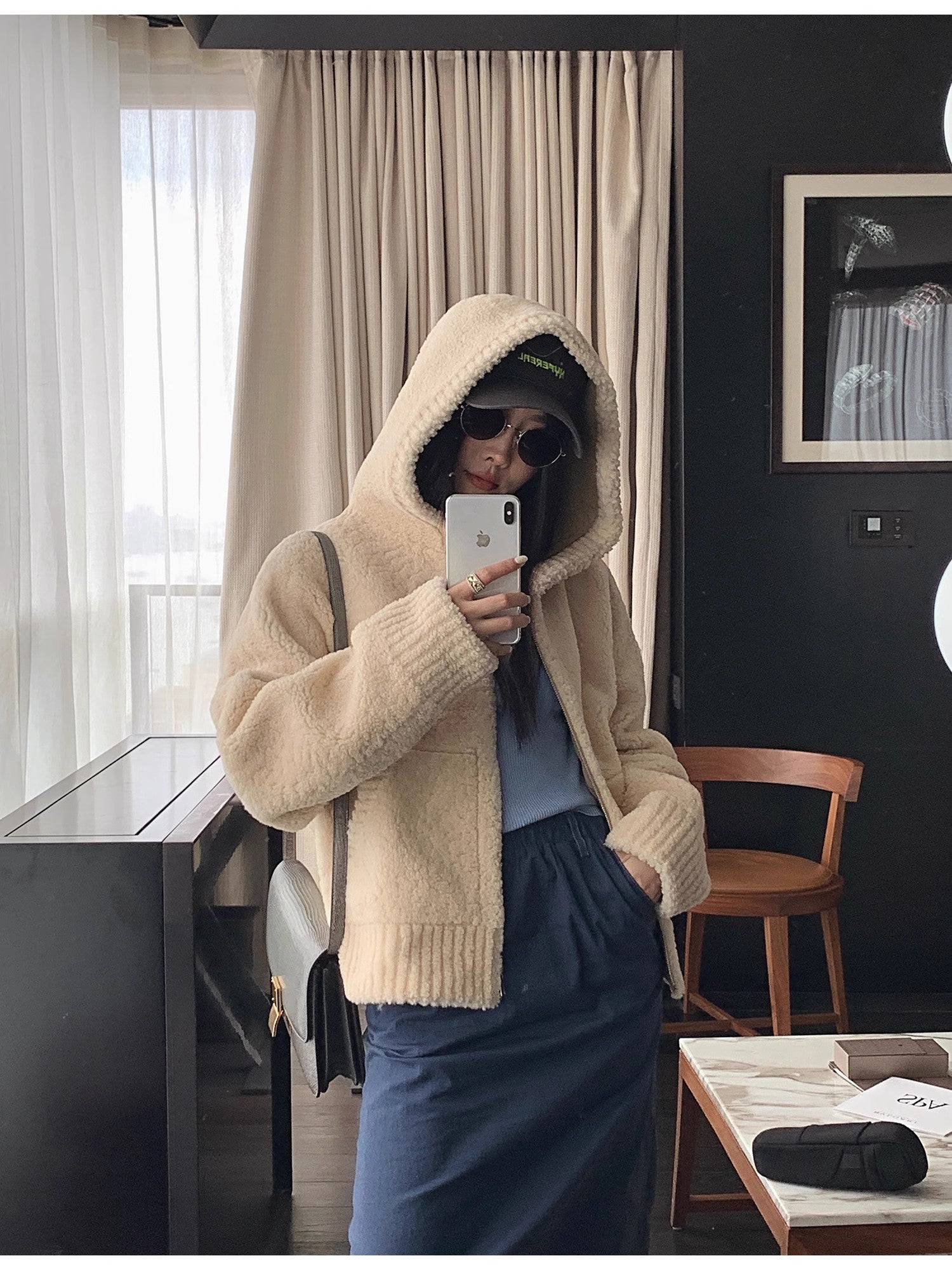 Fireladyfur Women's Hooded Merino Sheepskin JacketBad Boy