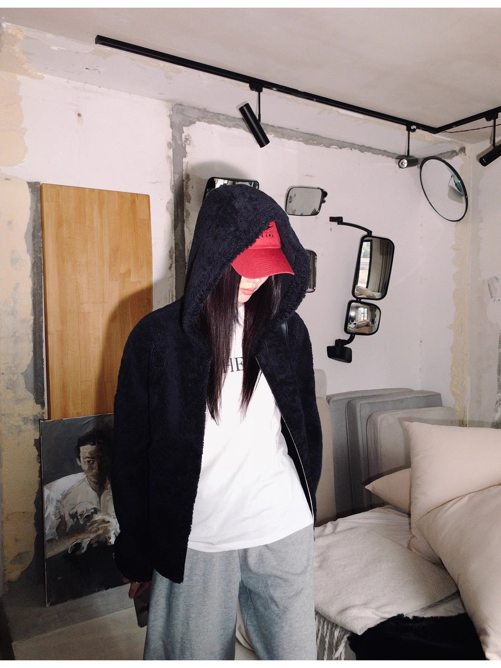 Fireladyfur Women's Hooded Merino Sheepskin JacketBad Boy