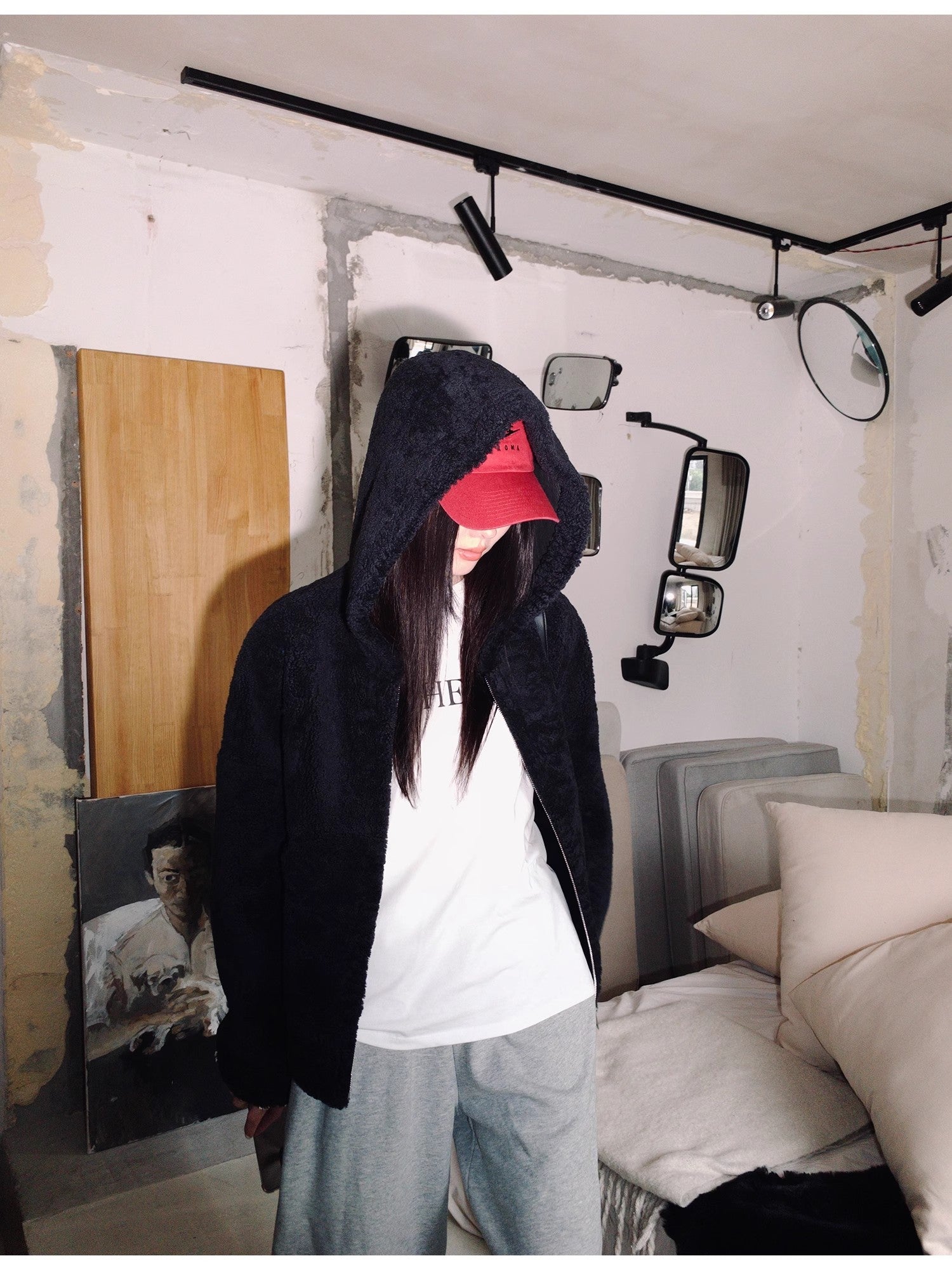 Fireladyfur Women's Hooded Merino Sheepskin JacketBad Boy