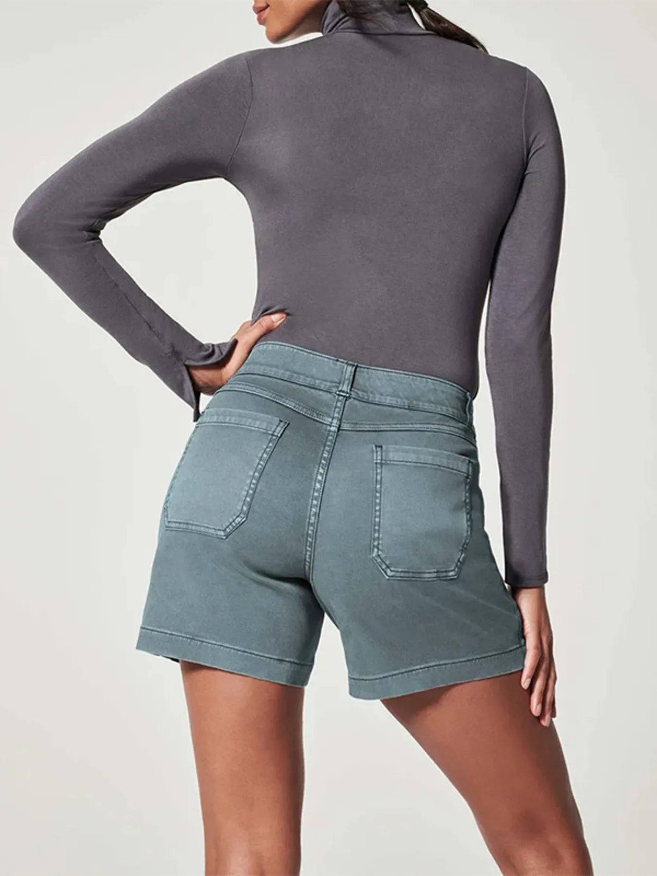 Full Size Vintage Washed Denim Shorts with Pockets Plus Size