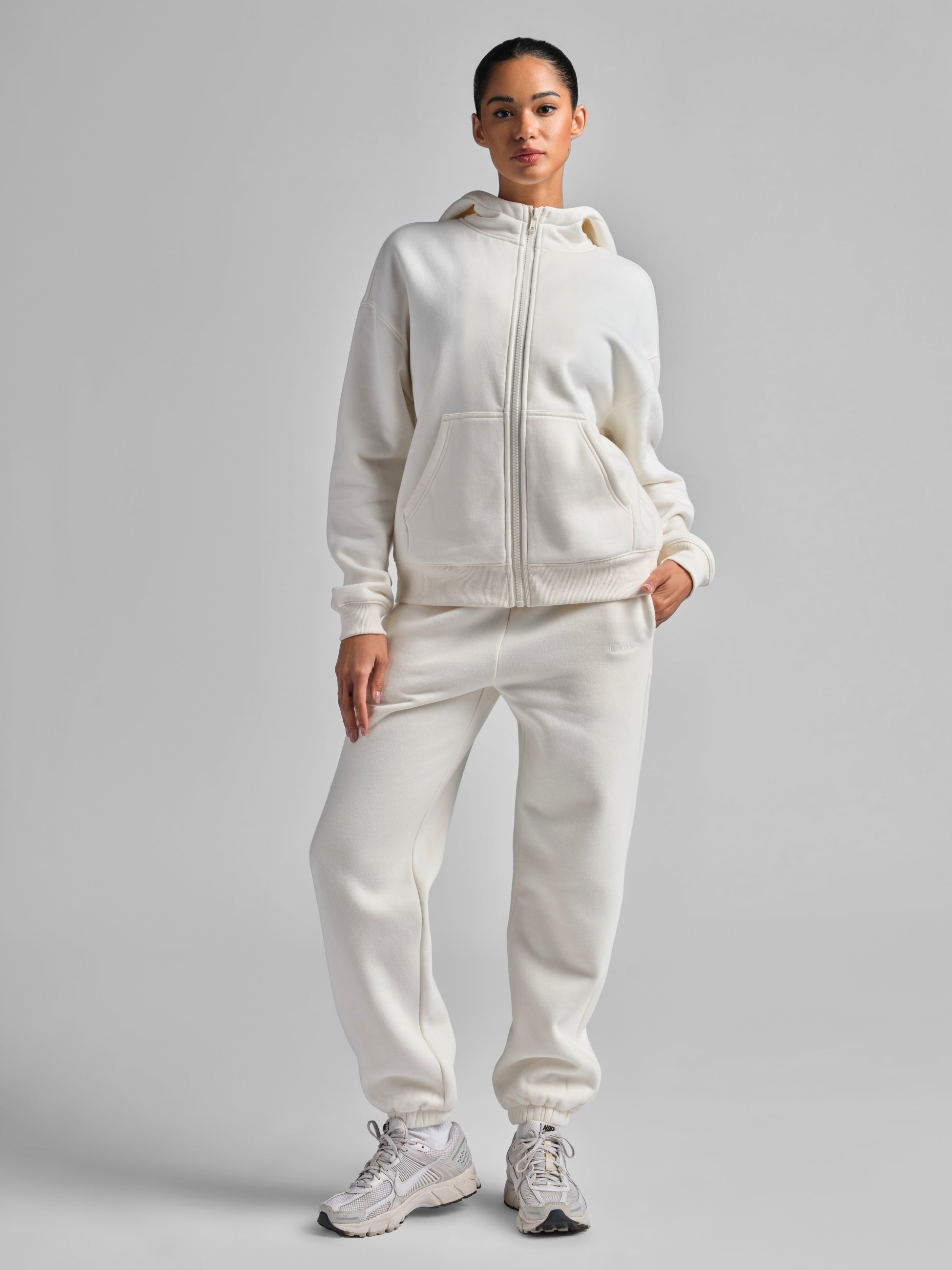 Basic Crop Zip Hoodie