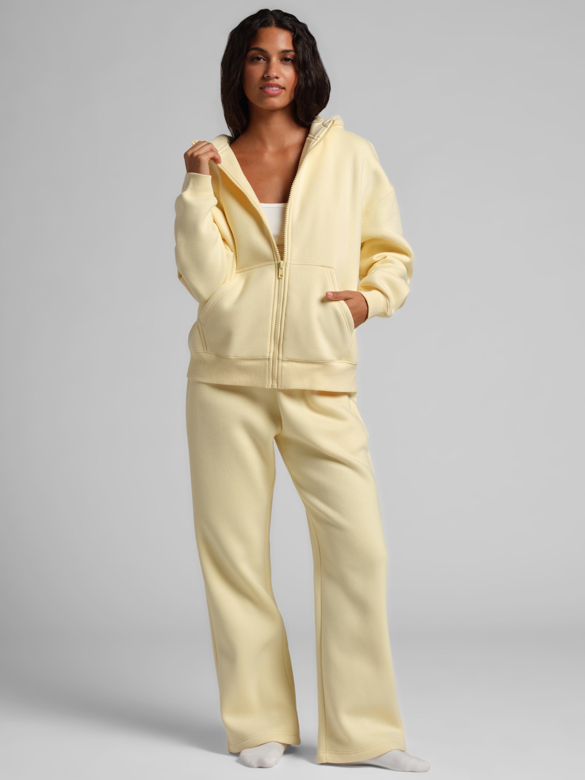 Basic Crop Zip Hoodie