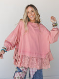 Julie Loves Eyelet Top - Dusty Rose