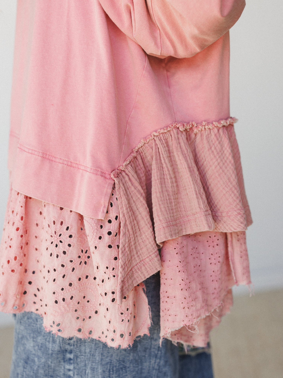 Julie Loves Eyelet Top - Dusty Rose
