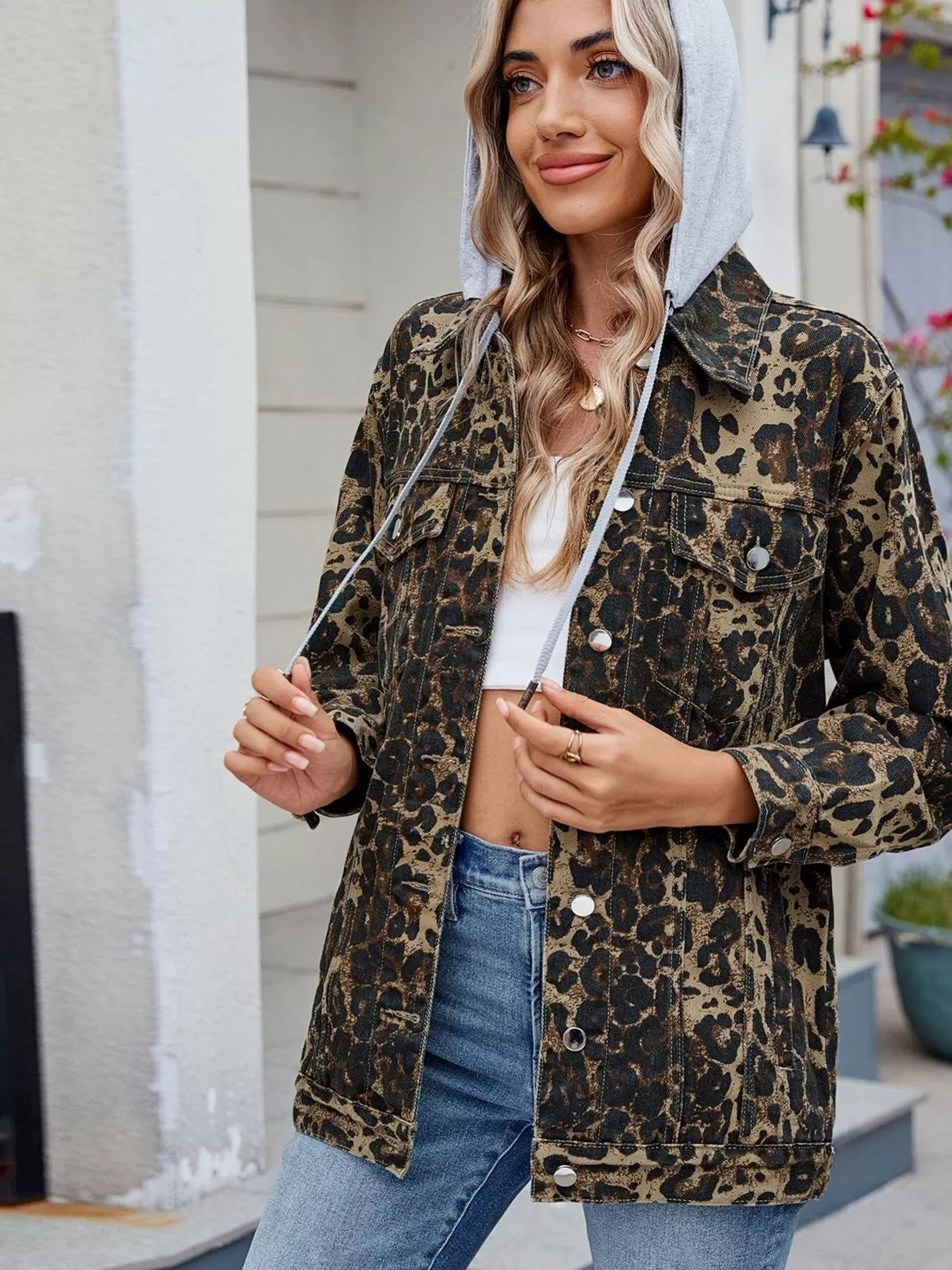 Button Up Long Sleeve Denim Jacket