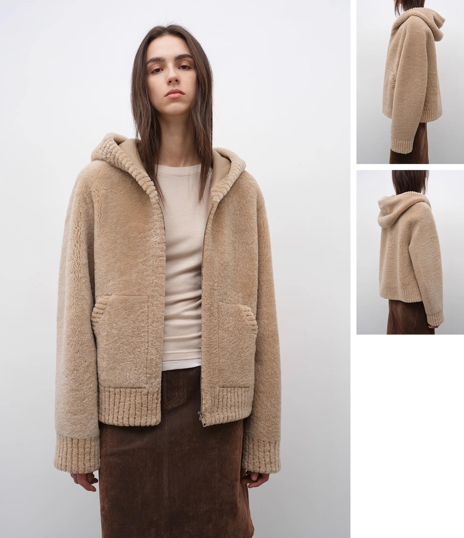 Fireladyfur Women's Hooded Merino Sheepskin JacketBad Boy