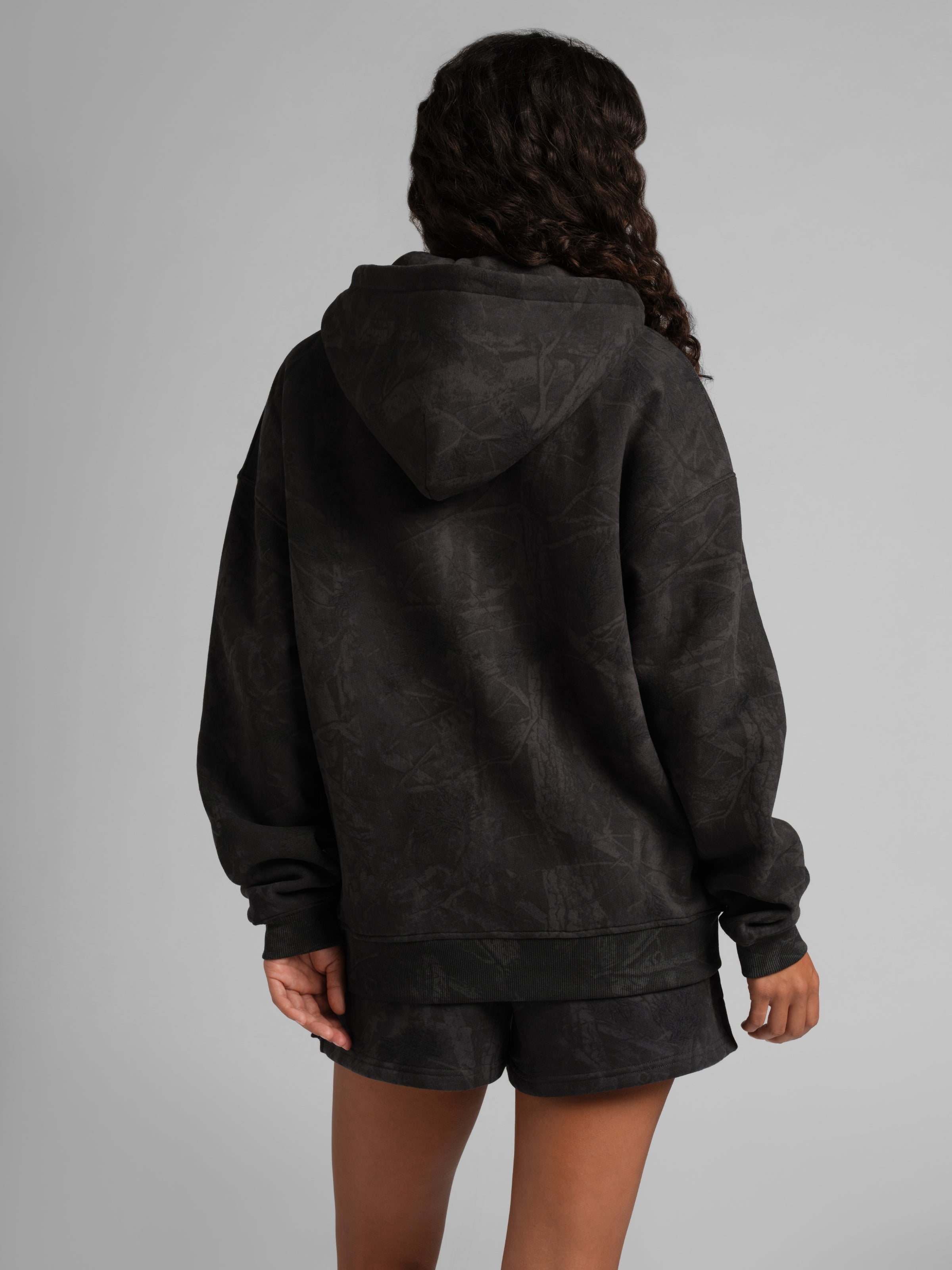 Camo Crop Zip Hoodie