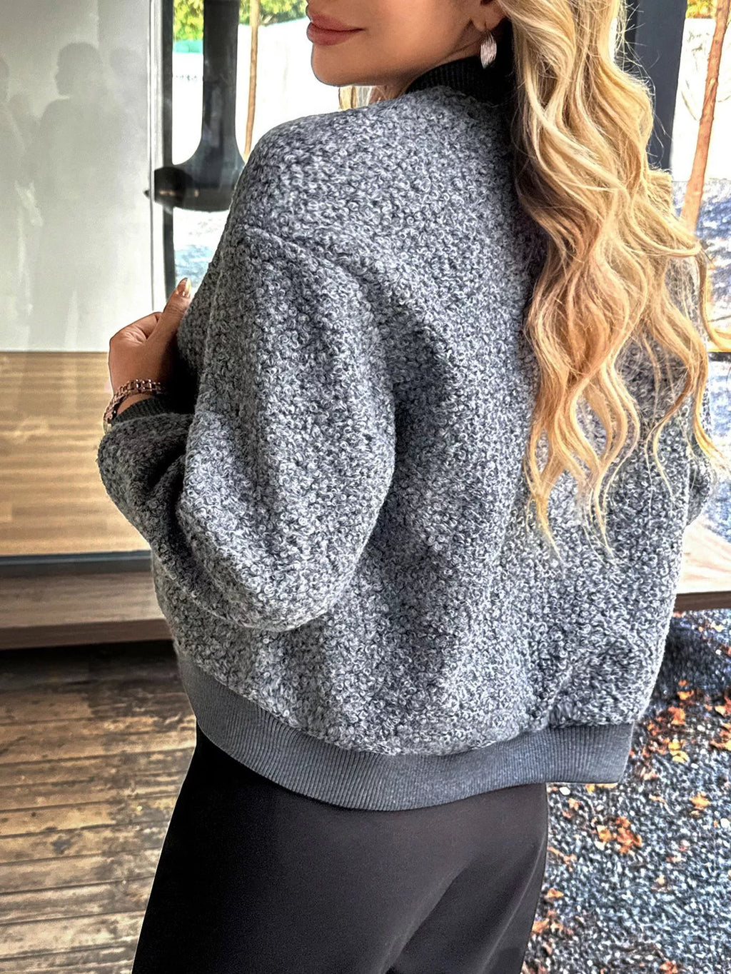 Snap Down Dropped Shoulder Jacket