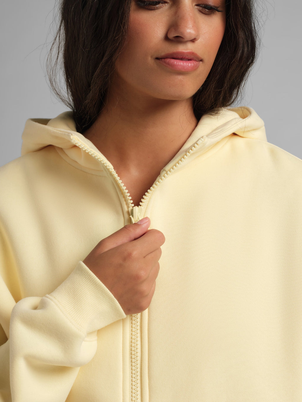 Basic Crop Zip Hoodie