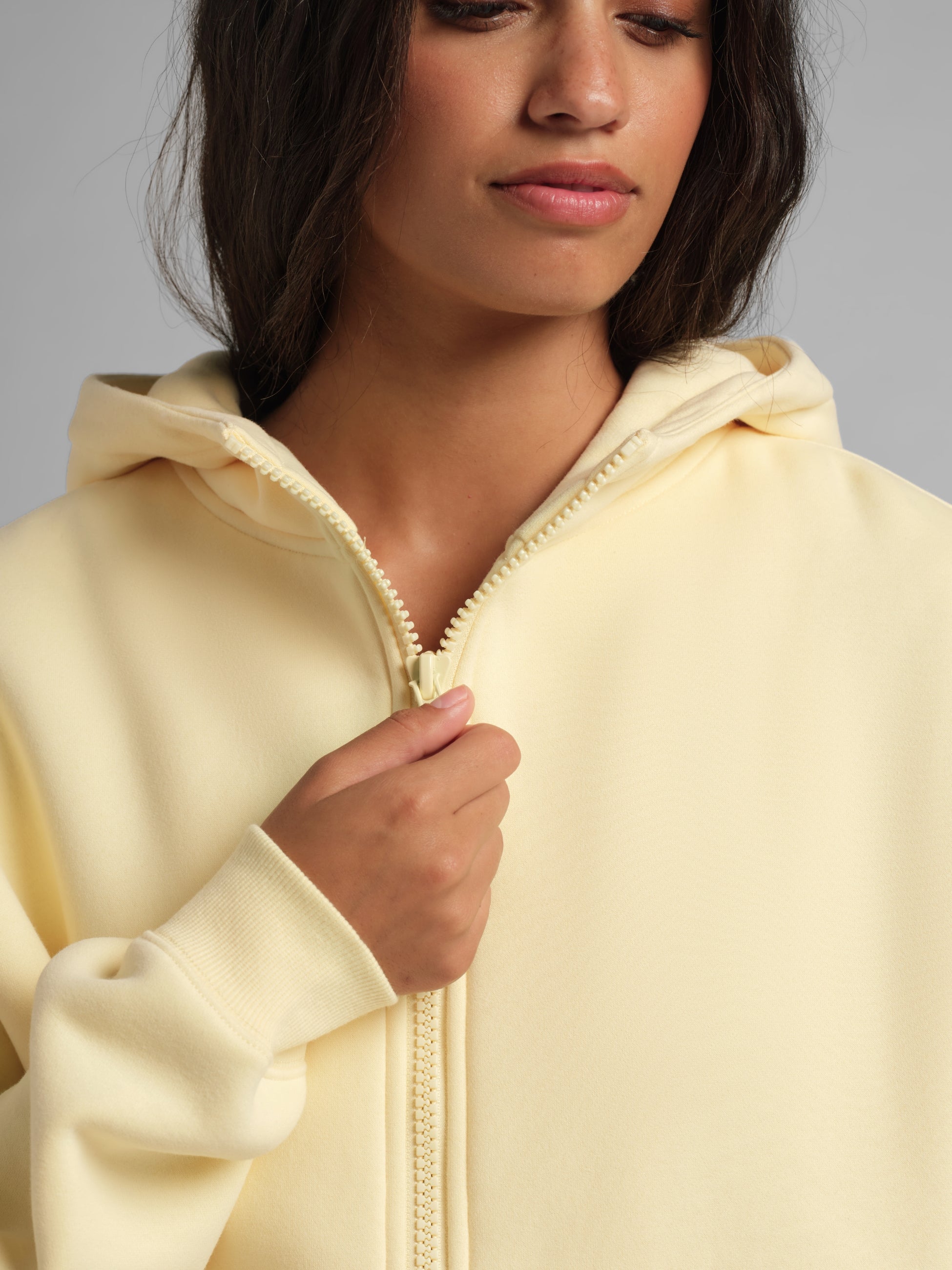 Basic Crop Zip Hoodie