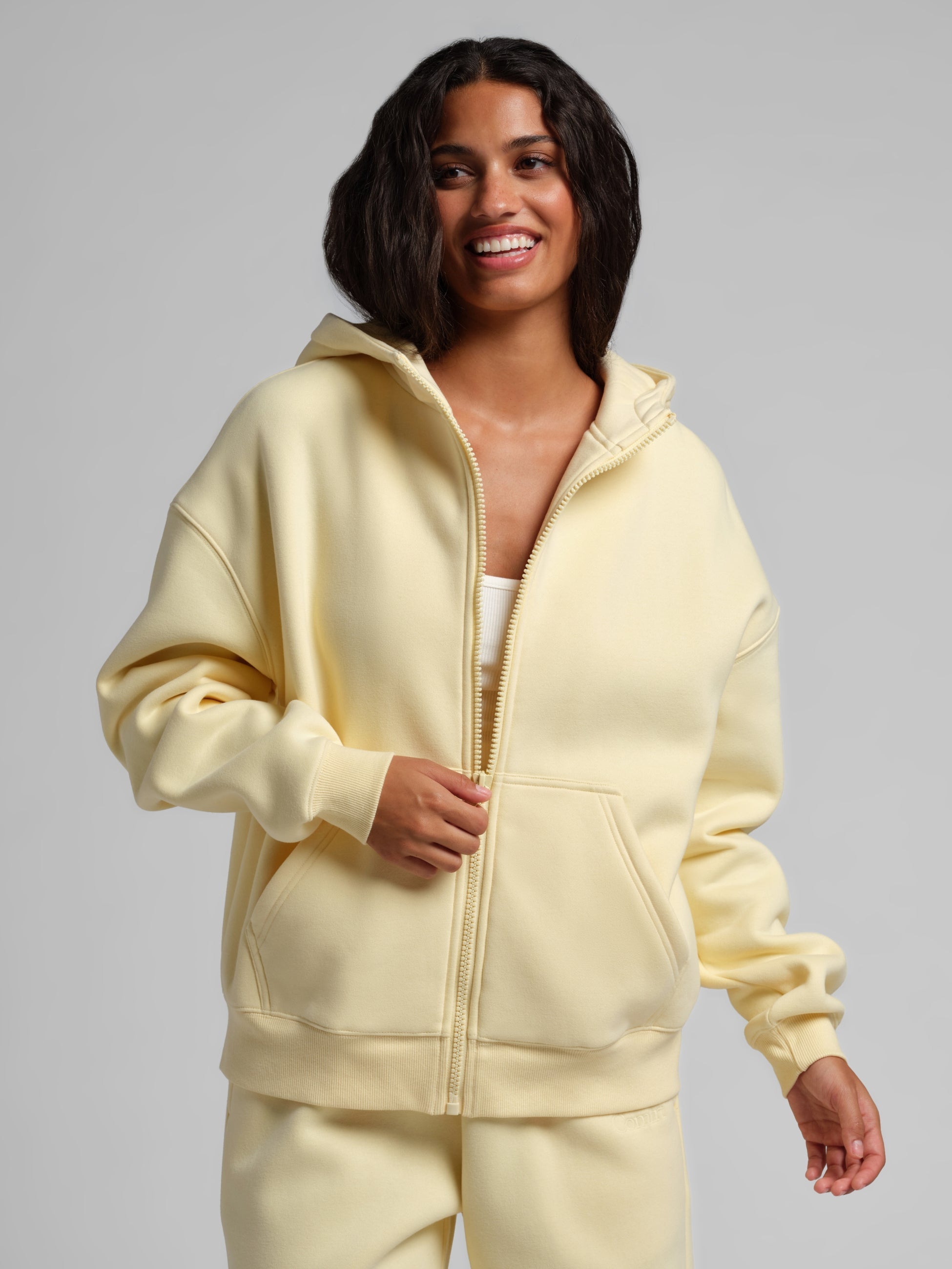 Basic Crop Zip Hoodie
