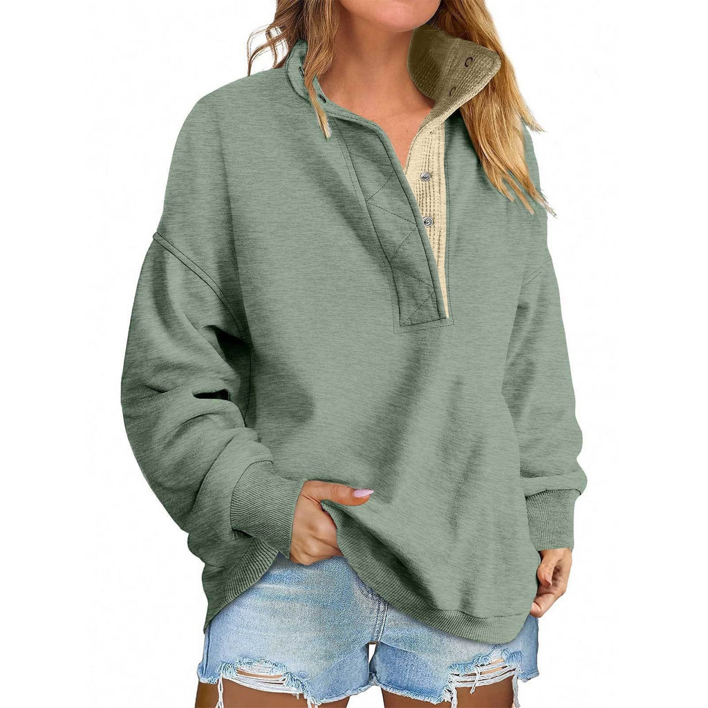 Pullover Leisure Loose Button Sweater For Women