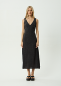 AFENDS Womens Tully - Seersucker Maxi Dress - Dusk Black Check