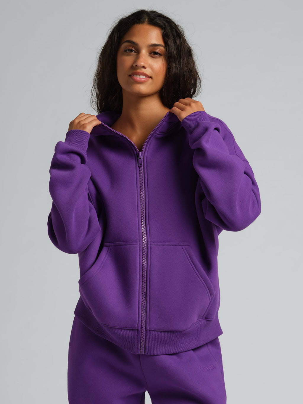 Basic Crop Zip Hoodie