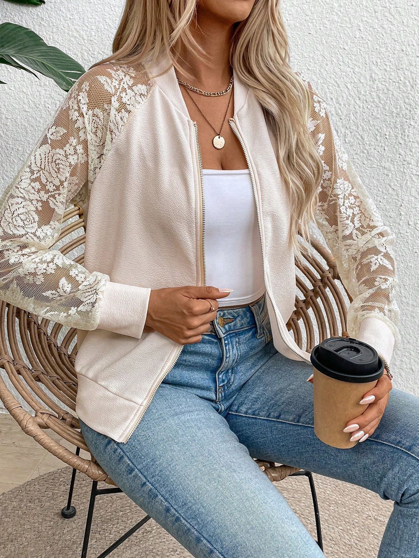 Long Sleeve Baseball Collar Jacket Top
