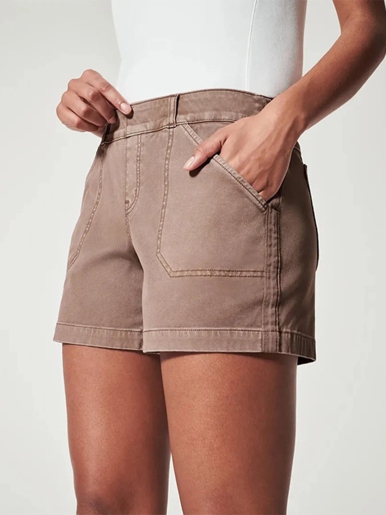 Full Size Vintage Washed Denim Shorts with Pockets Plus Size