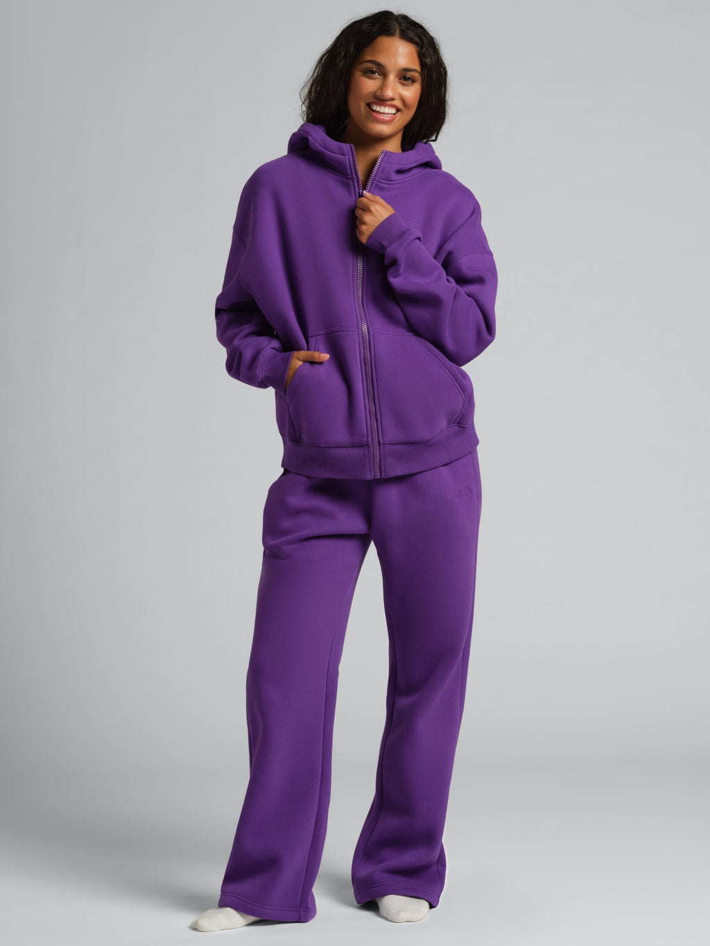 Basic Crop Zip Hoodie