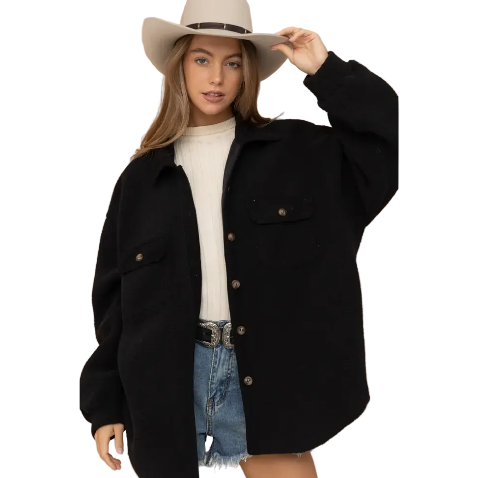 Blue B Corduroy Elbow Patch Mix Oversized Button Up Jacket