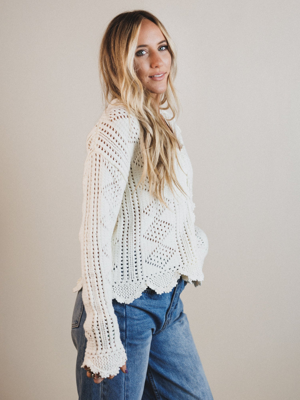 Janis Knit Top - Off White