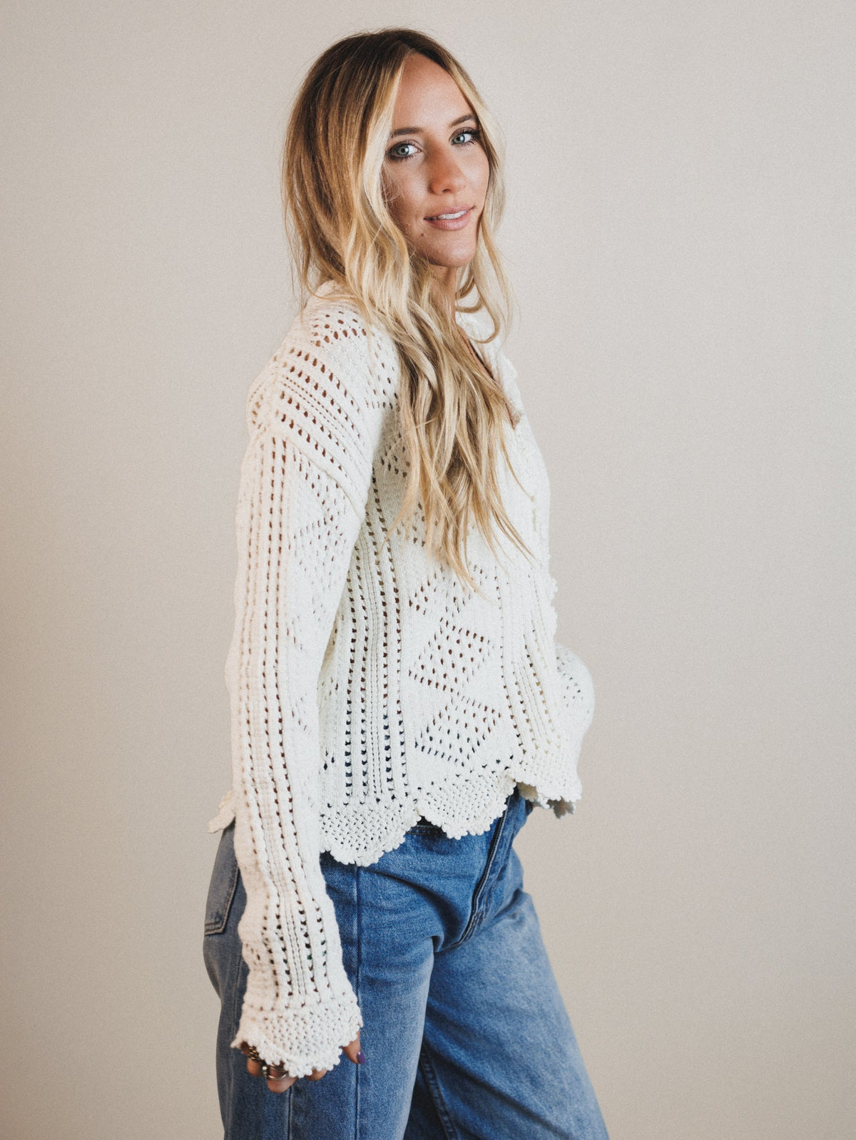 Janis Knit Top - Off White