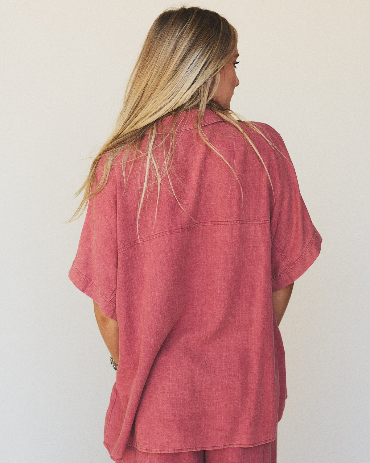 Pure Soul Linen Top - Boho Red