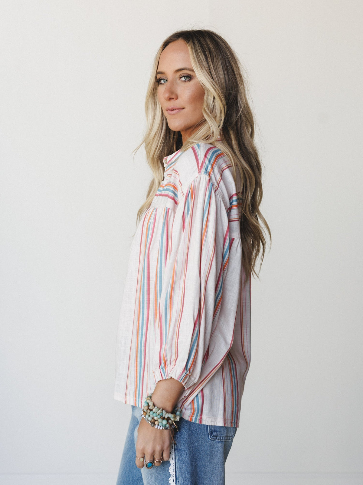 Just like Sunshine Striped Blouse - Natural