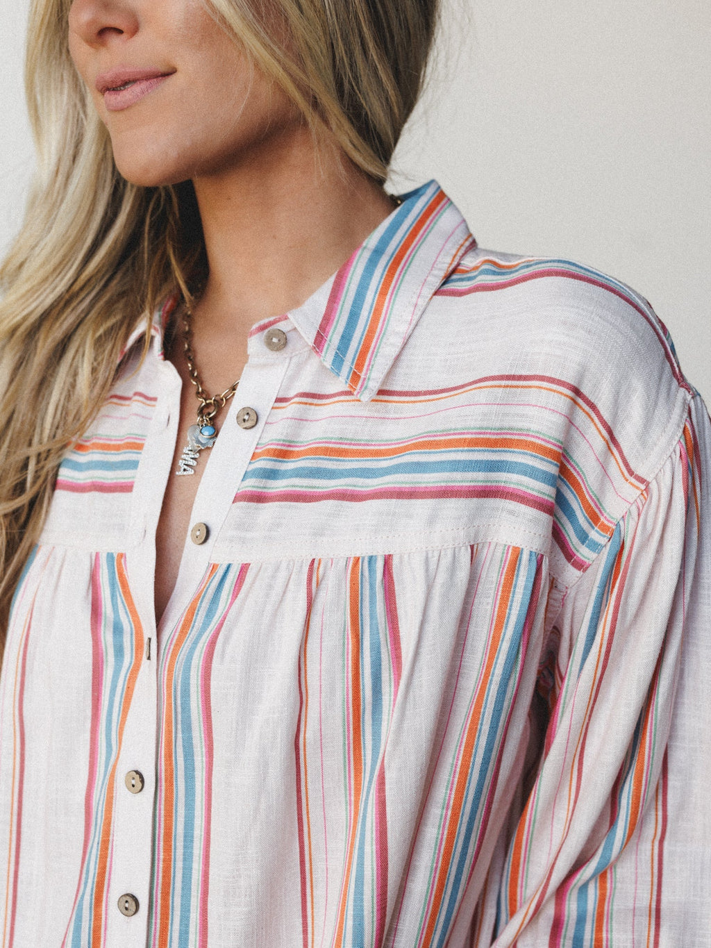 Just like Sunshine Striped Blouse - Natural