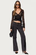Medora Sheer Lace Wrap Top