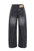 Emely Deconstructed Fake Two-piece Jeans - Black