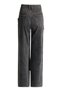 Emmalyn Patchwork Button Jeans - Grey