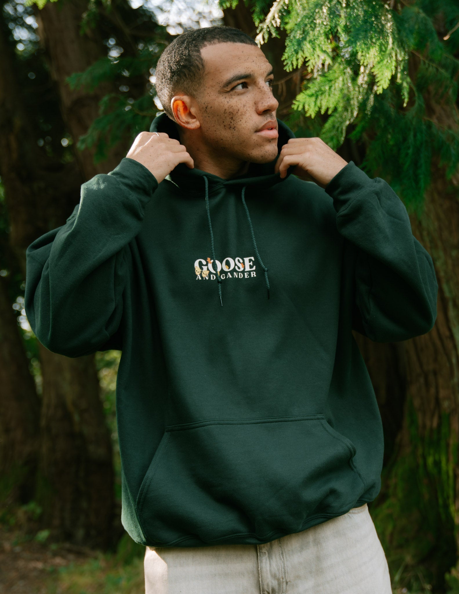 Woodland Goose Hoodie - Forest Green