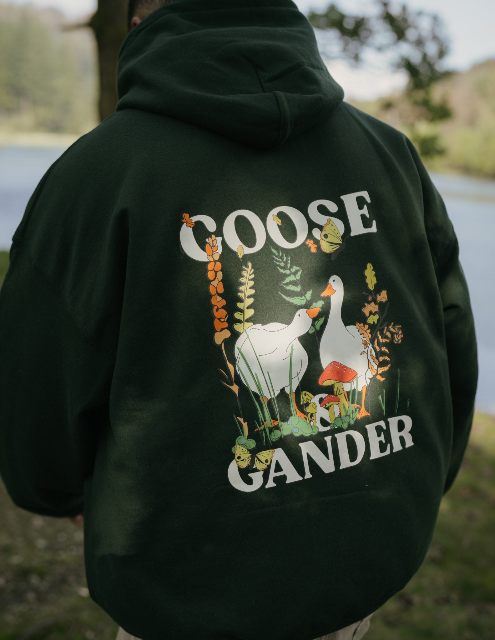 Woodland Goose Hoodie - Forest Green