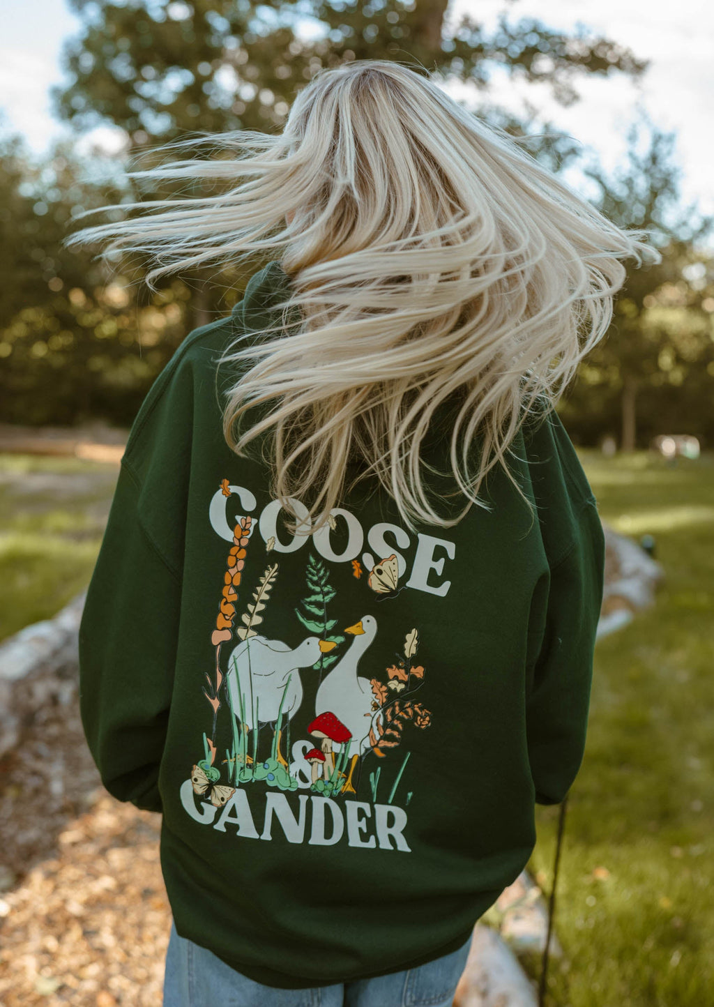 Woodland Goose Hoodie - Forest Green