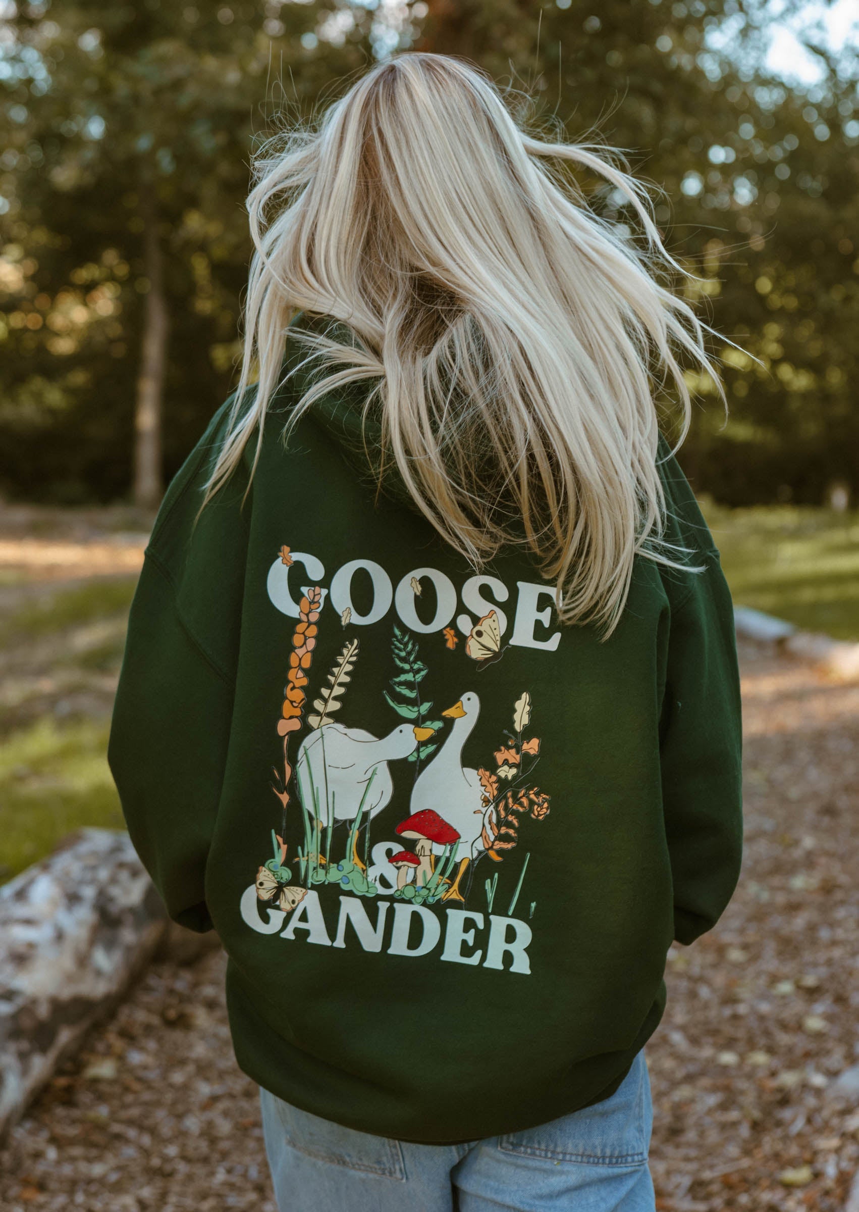 Woodland Goose Hoodie - Forest Green