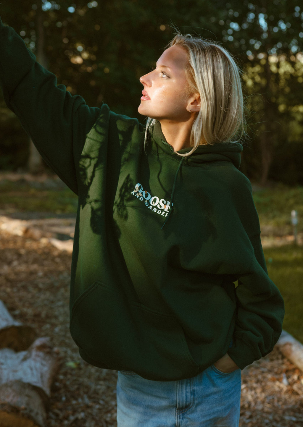 Woodland Goose Hoodie - Forest Green
