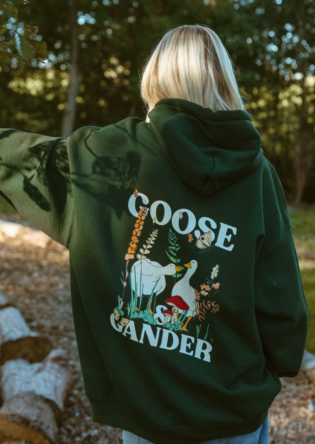 Woodland Goose Hoodie - Forest Green