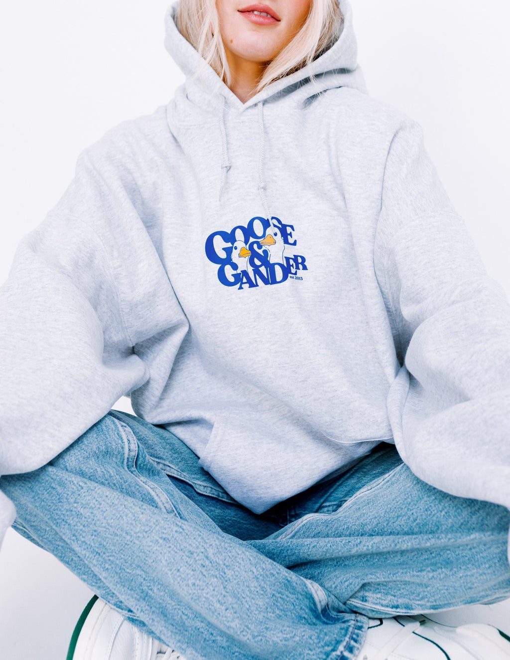 Goose Gambit Printed Hoodie - Ash Grey