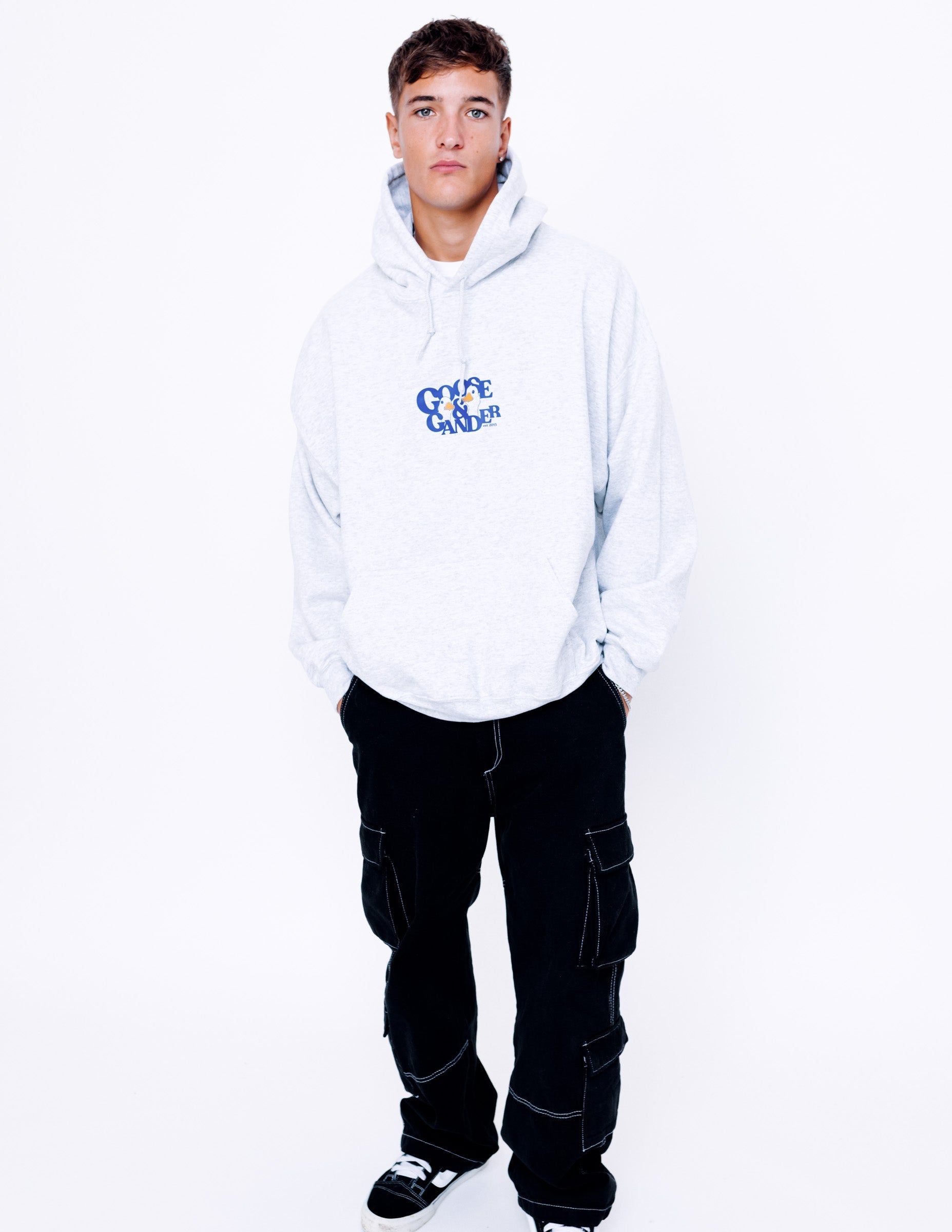 Goose Gambit Printed Hoodie - Ash Grey