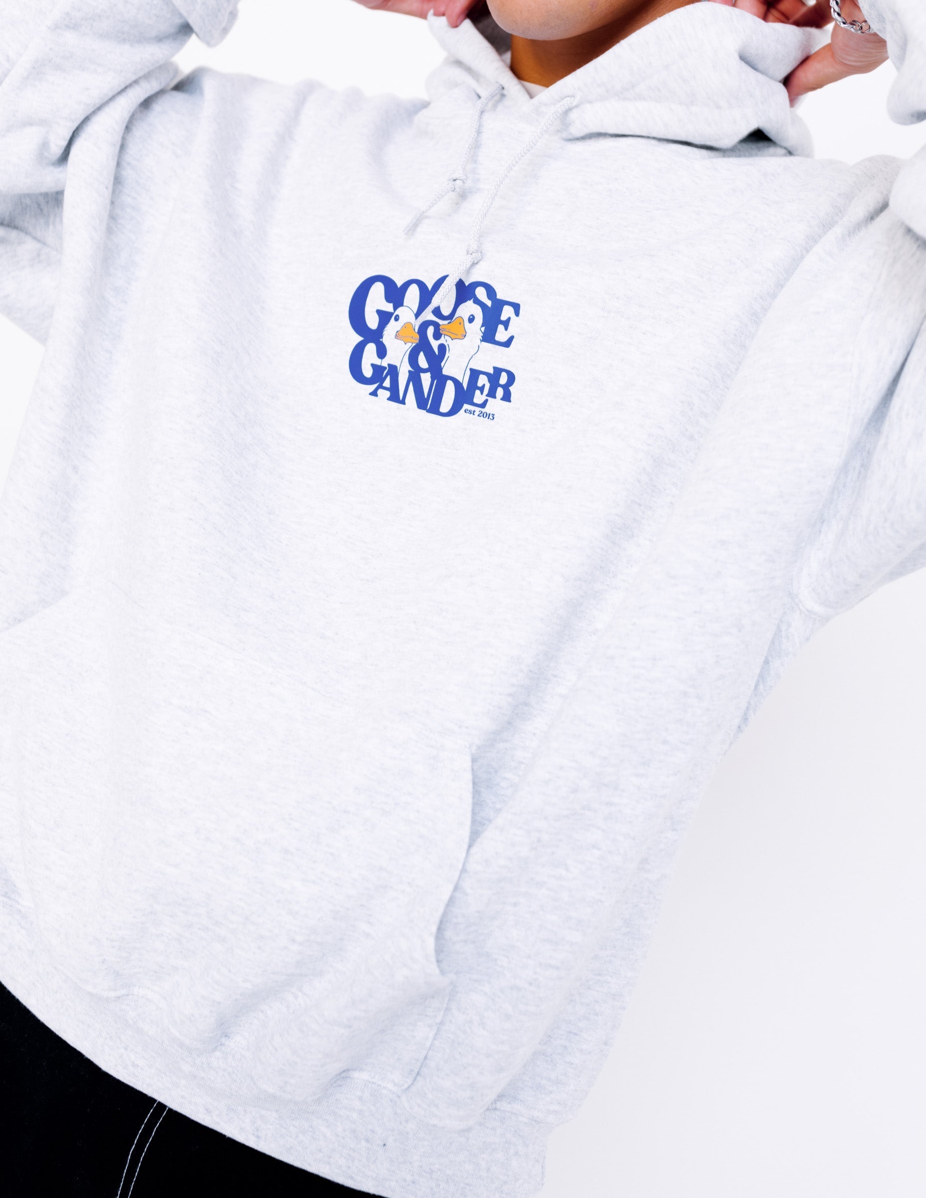Goose Gambit Printed Hoodie - Ash Grey