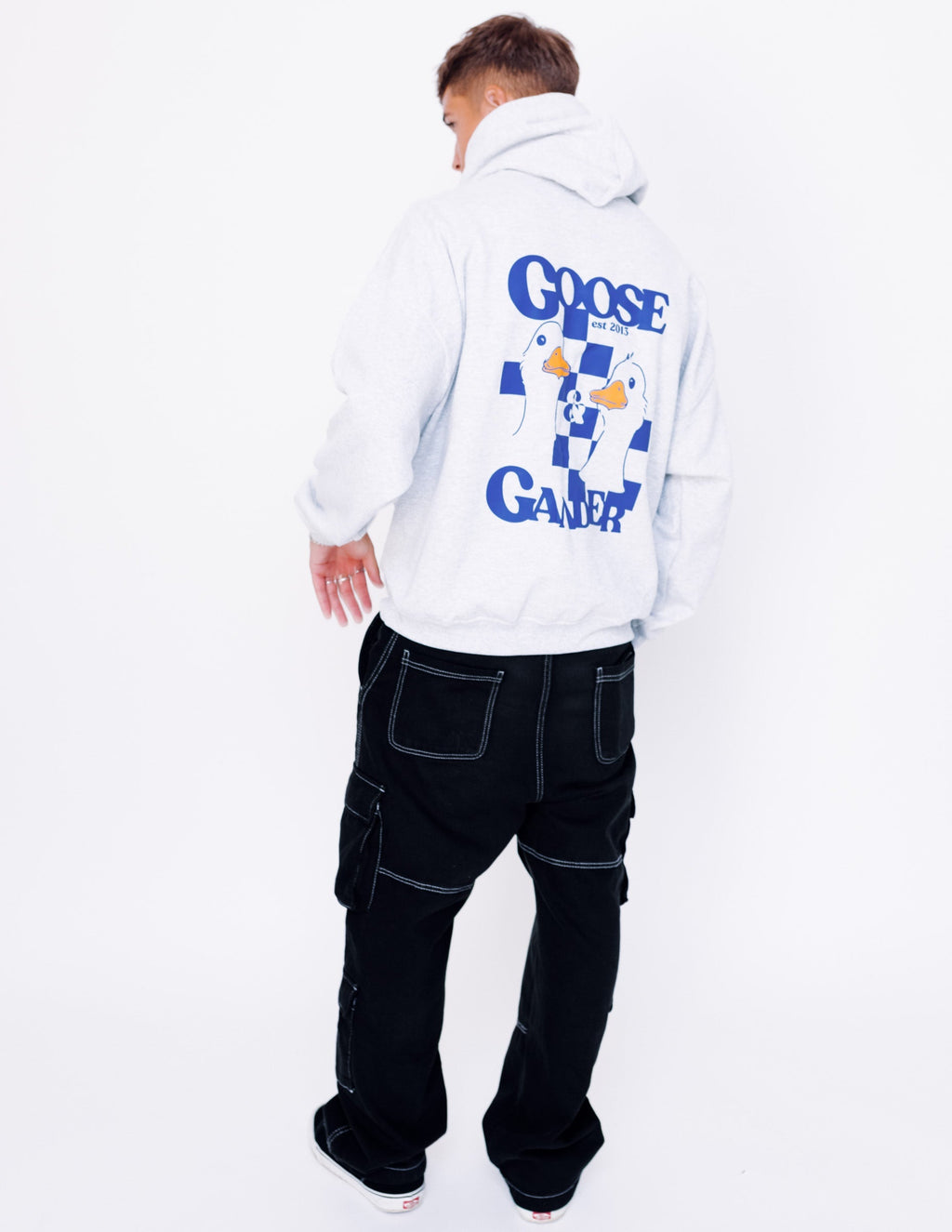 Goose Gambit Printed Hoodie - Ash Grey