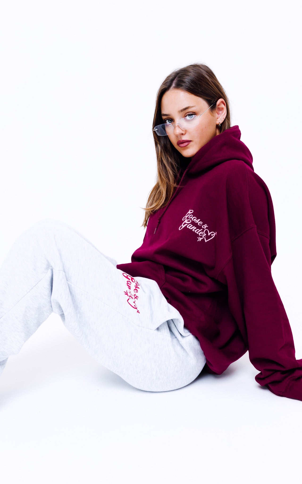 Heart Club Hood - Burgundy