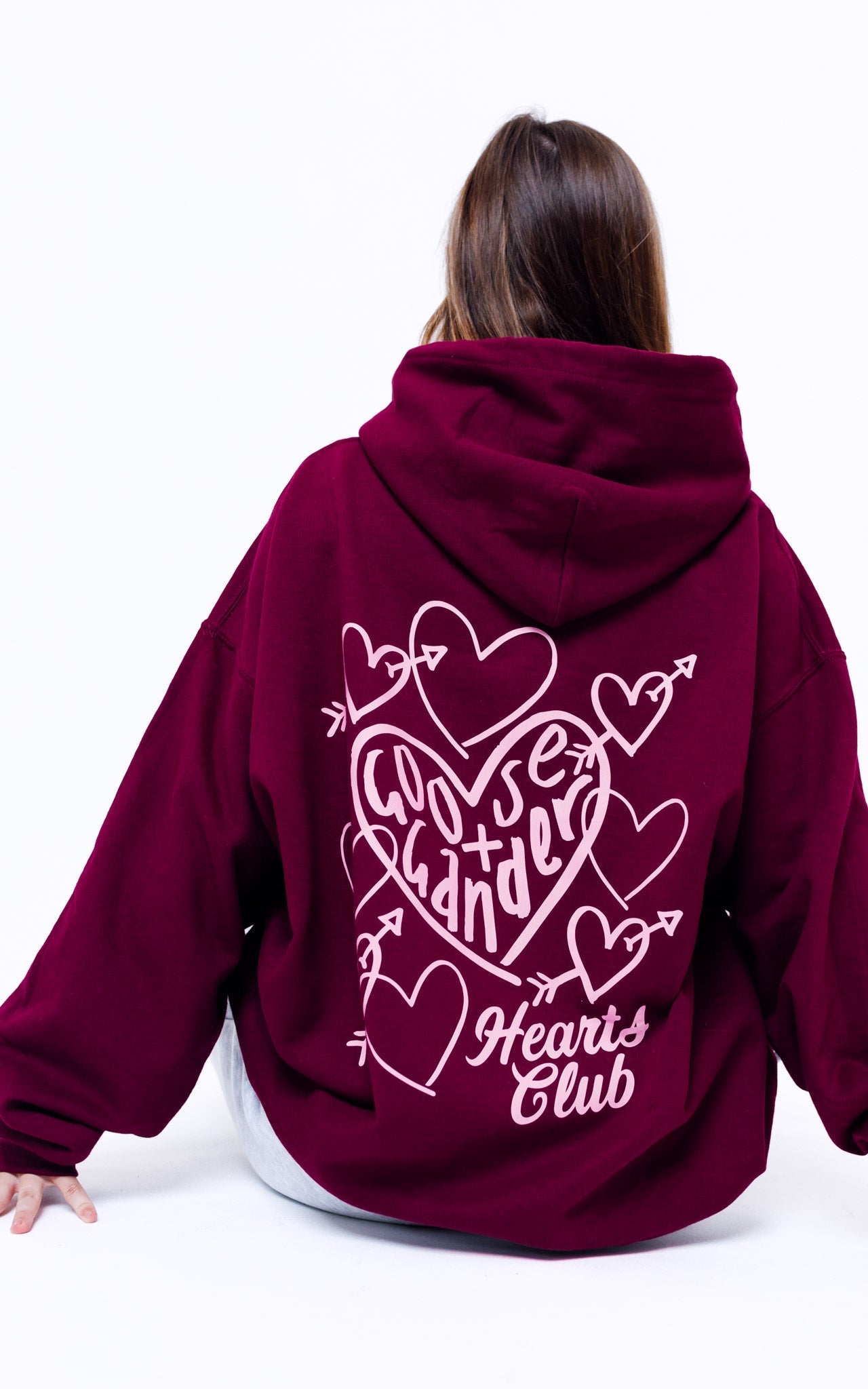 Heart Club Hood - Burgundy