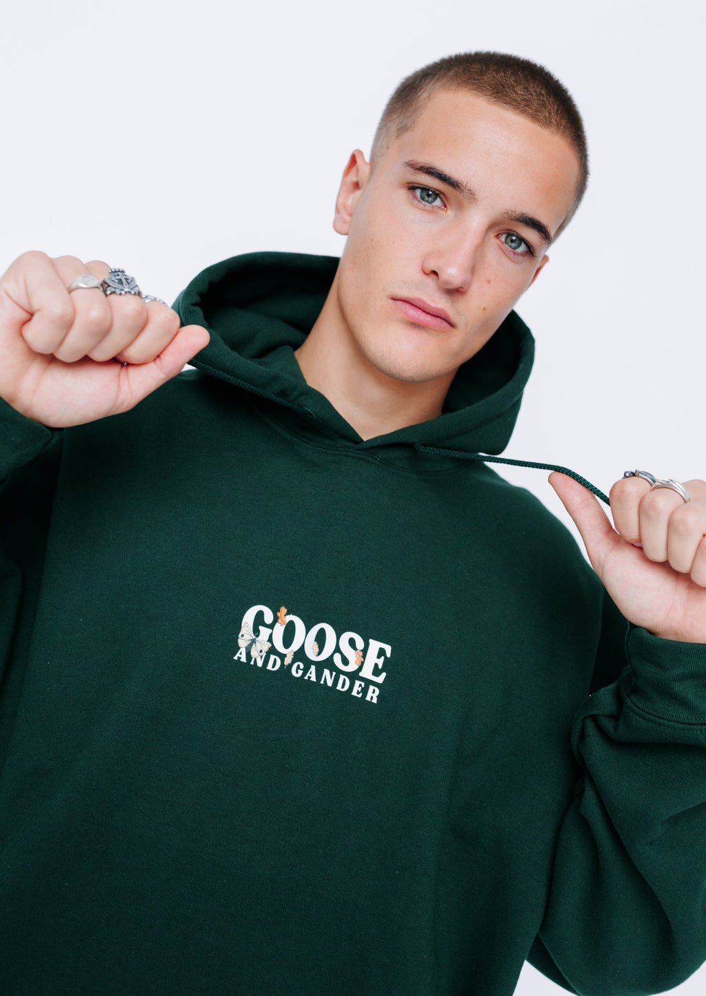 Woodland Goose Hoodie - Forest Green