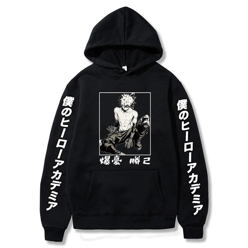 Fashion Japanese Anime My Hero Academia Hoody Sweatshirt Women Harajuku Kawaii Bakugou Katsuki Graphics Winter Oversized Hoodies