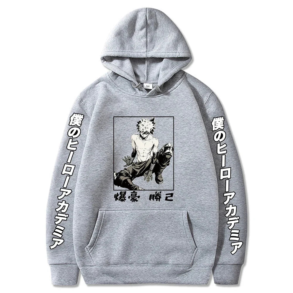 Fashion Japanese Anime My Hero Academia Hoody Sweatshirt Women Harajuku Kawaii Bakugou Katsuki Graphics Winter Oversized Hoodies