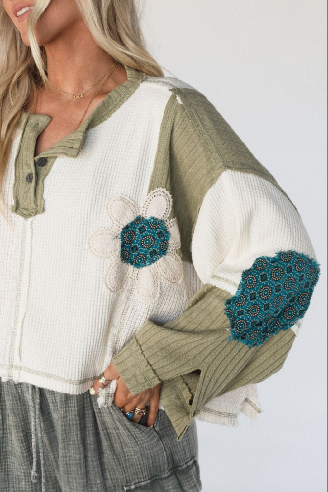 Huxley Patchwork Top - Cream